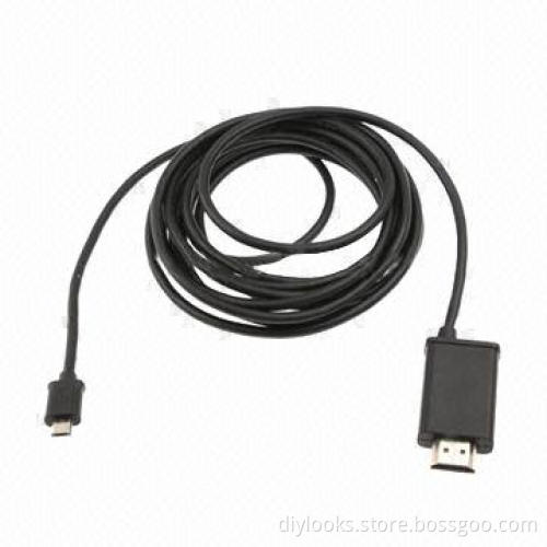 New Arrival Micro USB MHL to HDMI® AM Cable, Supports 1,080P Full HD Output, 3m Length